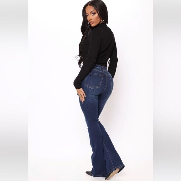 Fashion Nova Affair of The Flare Dark Wash NWT - Picture 3 of 8